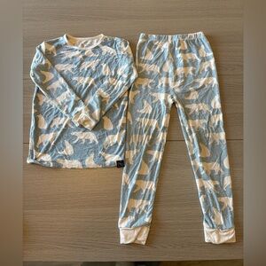 Children's Polar Bear Pajama Set - Light Blue and Cream